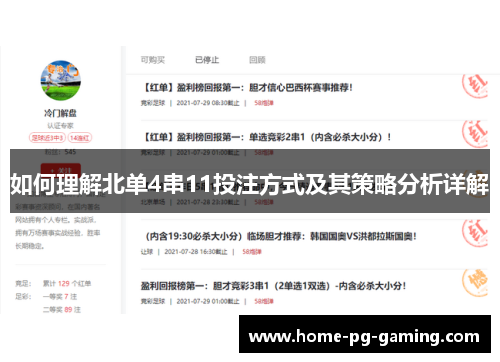 如何理解北单4串11投注方式及其策略分析详解